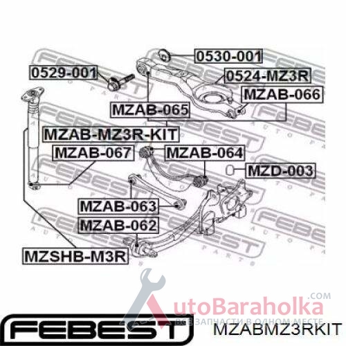 Продам MZAB-MZ3R-KIT Febest сайлентблок заднего нижнего рычага Киев